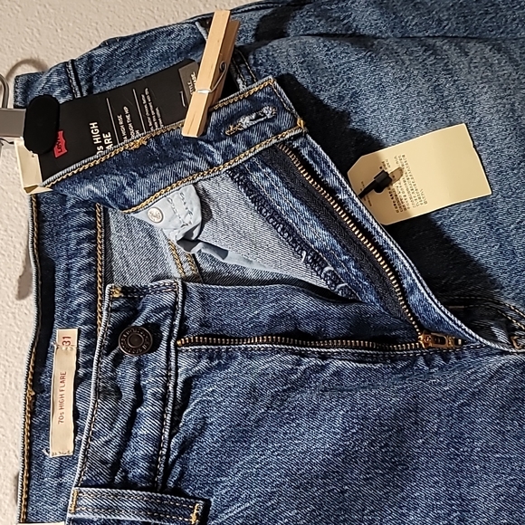 LEVI Blue Jean High Rise Flare Casual Bohemian Hippie 70's Retro Wide Leg Denim - Picture 7 of 16